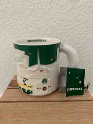 US SELLER!! New Starbucks MELBOURNE Australia Christmas Green Relief Mug - Sold on eBay Jan, 14th 2020 for $48.99