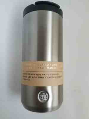 NWT Starbucks Vacuum Insulated Flip-Top Silver Stainless Steel Tumbler 12oz  - Sold on eBay Jan, 14th 2020 for $30.00