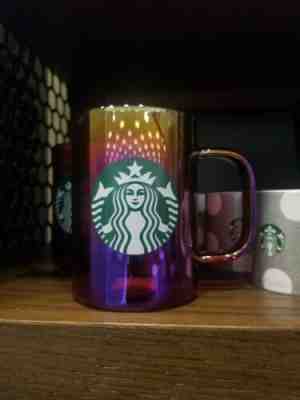 2019 Starbucks Red Iridescent Christmas Edition Mug Glass 14oz - Sold on eBay Jan, 14th 2020 for $29.99