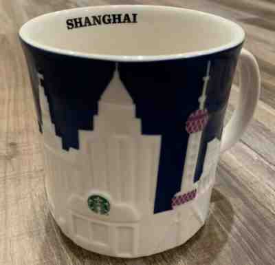 STARBUCKS Shanghai Mug Skyline 2015 Home Office Decor Coffee Tea Blue White RARE - Sold on eBay Jan, 14th 2020 for $19.99