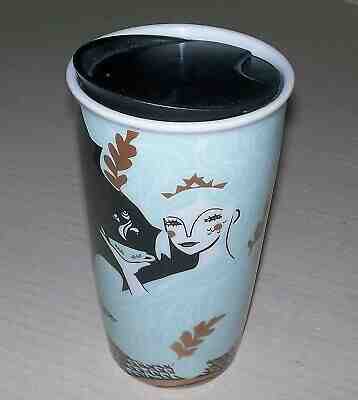 NEW 2018 Starbucks Holiday Mermaid Siren 12 oz Ceramic Travel Tumbler Mug - Sold on eBay Jan, 14th 2020 for $29.99