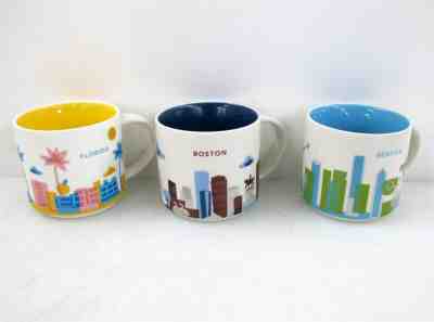 Starbucks "You are Here" City 16oz Coffee Mugs BOSTON MA SEATTLE WA FLORIDA - Sold on eBay Jan, 14th 2020 for $26.00