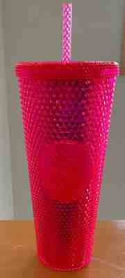 NEW STARBUCKS 2019 Neon Pink Studded Cold Cup Tumbler Christmas HOLIDAY In Hand - Sold on eBay Jan, 14th 2020 for $31.00