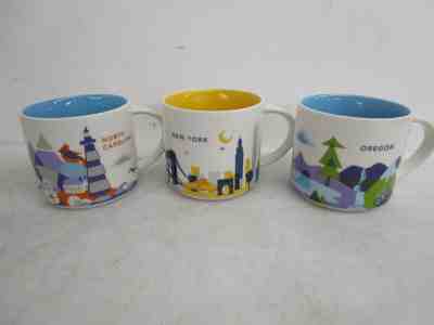 Starbucks You Are Here Series Mugs New York North Carolina Oregon - Sold on eBay Jan, 14th 2020 for $26.00