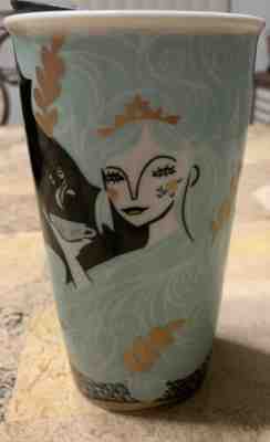 Starbucks 2018 limited edition 12oz Siren Mermaid -Double Wall Ceramic Tumbler - Sold on eBay Jan, 14th 2020 for $24.83
