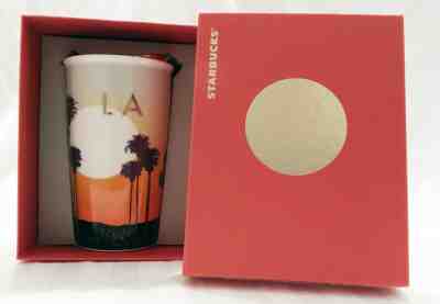 Brand NEW LA (Los Angeles) Starbucks 2015 Ceramic Travel Tumbler 12 oz in Box - Sold on eBay Jan, 14th 2020 for $34.99
