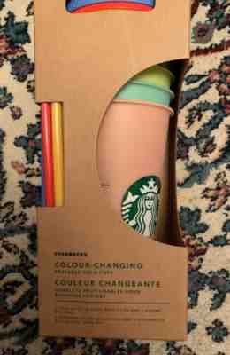 NEW Starbucks COLOR CHANGING COLD CUPS Set of 5 Cups w Lids & Straws 2019 - Sold on eBay Jan, 14th 2020 for $69.99
