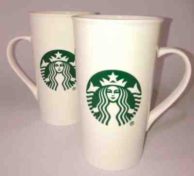 Pair of Starbucks 16oz Mermaid Siren Logo Tall Coffee Ceramic Cup Mug 2015  - Sold on eBay Jan, 14th 2020 for $24.99