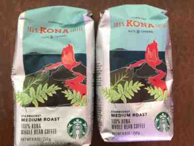 Starbucks 100% Kona Whole Bean Coffee Medium Roast 8.8 oz From Hawaii - Sold on eBay Jan, 14th 2020 for $32.00