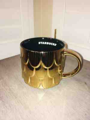 STARBUCKS 2019 HOLIDAY MUG -GOLD  MERMAID SCALLOPED -BRAND NEW -LIMITED EDITION! - Sold on eBay Jan, 13th 2020 for $19.95