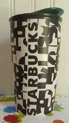 2014 MATTE STARBUCKS DOT COLLECTION WHITE / BLACK ALPHABET TRAVEL TUMBLER MINT! - Sold on eBay Jan, 15th 2020 for $19.99
