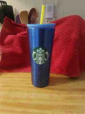 **RARE  New 2020 Starbucks stainless 24oz Blue Speckled Venti cold cup Tumbler   - Sold on eBay Jan, 15th 2020 for $30.00
