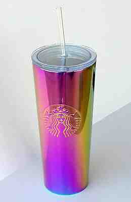Starbucks Stainless Steel 24oz Cold Cup Tumbler IRIDESCENT Oil Slick - Sold on eBay Jan, 15th 2020 for $41.39