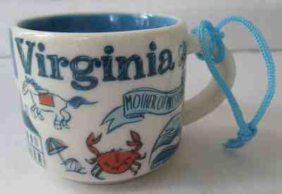 STARBUCKS COFFEE VIRGINIA BEEN THERE 2-OZ MINI MUG SHOT ORNAMENT - NEW IN BOX - Sold on eBay Jan, 15th 2020 for $17.48
