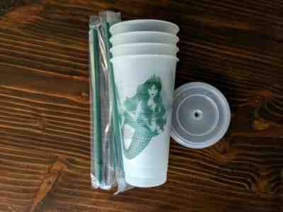 NEW LOT Of 4 Starbucks Mermaid Siren Frosted Reusable Cold Cup 2019  - Sold on eBay Jan, 15th 2020 for $32.84