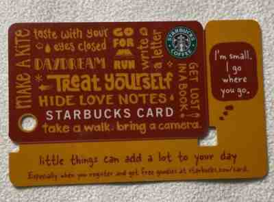 MEGA RARE 2008 Starbucks Card PROTOTYPE First Mini Card “Treat Yourself” W/ Tree - Sold on eBay Jan, 15th 2020 for $799.00