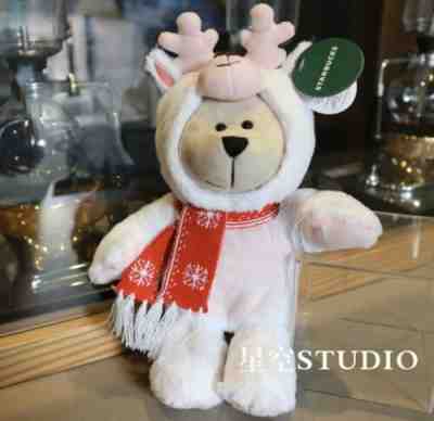 New Starbucks 2019 China Merry Christmas Gift White Elk Bearista Bear - Sold on eBay Jan, 15th 2020 for $24.99