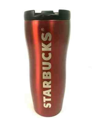 RARE 2008 Starbucks Shaped Stainless Steel Lucy Red Matte Curvy 12 Oz Tumbler