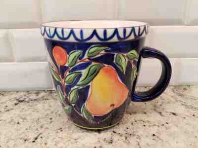 Starbucks Barista Coffee Tea Fruit Design Mug 16 oz; Cobalt Blue Background EUC - Sold on eBay Jan, 15th 2020 for $19.97