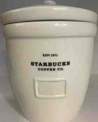 Starbucks Barista Coffee Canister Jar 2002 Abbey White Ceramic 1 lb - Sold on eBay Jan, 15th 2020 for $22.95
