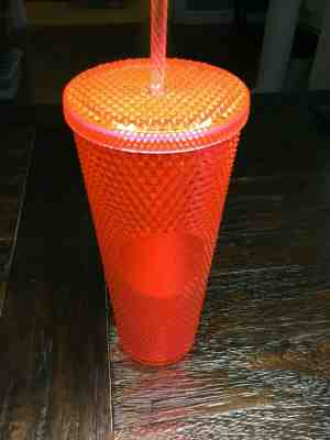 NEW 2018 RAINBOW STARBUCKS BRIGHT PINK STUDDED COLD CUP TUMBLER GLITTER w/SKU - Sold on eBay Jan, 15th 2020 for $15.50