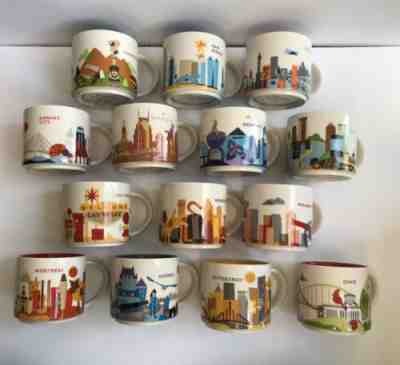 Starbucks You Are Here Collection Coffee Mugs Lot of 14