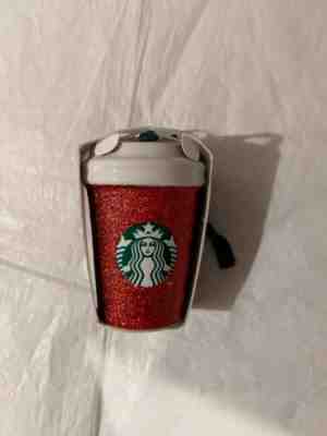 New 2019 Starbucks Sparkle Red Ceramic Cup Christmas Ornament - Sold on eBay Jan, 15th 2020 for $16.99