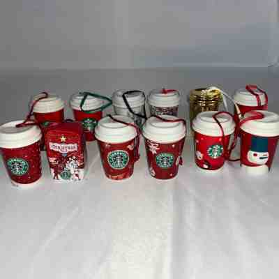 STARBUCKS CHRISTMAS ORNAMENT COLLECTION - Lot of 12 ornaments - 2007 thru 2017 - Sold on eBay Jan, 15th 2020 for $51.00