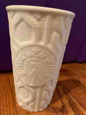 Starbucks 2016 Siren Cable Knit Sweater Pattern - Insulated Travel Mug / Tumbler - Sold on eBay Jan, 15th 2020 for $16.99