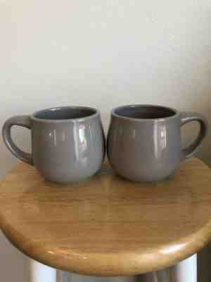 STARBUCKS 2005 Coffee Mug Chubby Potbelly Tea Cup 16oz Taupe, Gray, Grey, Pair 2 - Sold on eBay Jan, 15th 2020 for $15.99