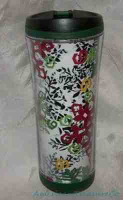 2007 STARBUCKS CHRISTMAS HOLIDAY Green w/ Snowflakes 16 Oz TRAVEL MUG Coffee Tea - Sold on eBay Jan, 15th 2020 for $23.99