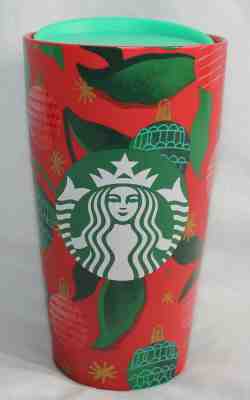 Starbucks 2019 Holiday Travel Mug Christmas Ceramic Ornaments 12 fl oz Red Green - Sold on eBay Jan, 15th 2020 for $24.98