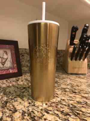Starbucks Holiday 2019 Gold Glitter Stainless Steel Cold Cup Venti 24 oz Tumbler - Sold on eBay Jan, 17th 2020 for $19.95