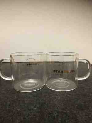 Two Starbucks 2015 CLEAR GLASS Gold Lettering 18oz 532 ml Coffee Mugs, Cups - Sold on eBay Jan, 17th 2020 for $49.99