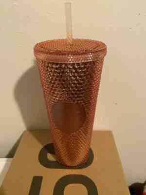 New Starbucks Acrylic Iridescent Rose Gold Pink Studded Rainbow Cold Cup Tumbler - Sold on eBay Jan, 17th 2020 for $55.00