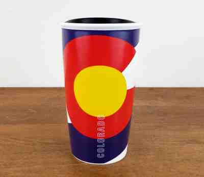 Starbucks 2016 Colorado Flag Double Wall Ceramic 12 oz Travel Tumbler Mug Cup - Sold on eBay Jan, 17th 2020 for $27.99
