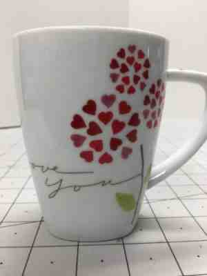 Starbucks Coffee Mug 12oz 2007 I Love You Heart Flowers White Hearts Flower - Sold on eBay Jan, 17th 2020 for $19.99
