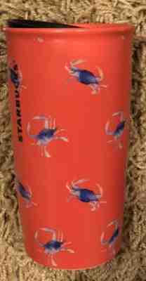 Starbucks Limited Ed Orange Ceramic Maryland Blue Crab Mug Traveler Tumbler - Sold on eBay Jan, 17th 2020 for $59.99