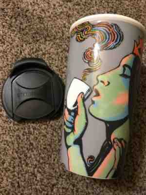 Starbucks 2016 Siren 25th Anniversary Tumbler Travel Mug Milton Glaser Art 12 oz - Sold on eBay Jan, 16th 2020 for $15.77