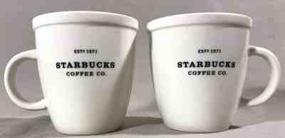 2001 Starbucks Co Est 1971 Barista White Abbey Coffee Mugs LARGE 18 oz Set of 2 - Sold on eBay Jan, 16th 2020 for $33.99