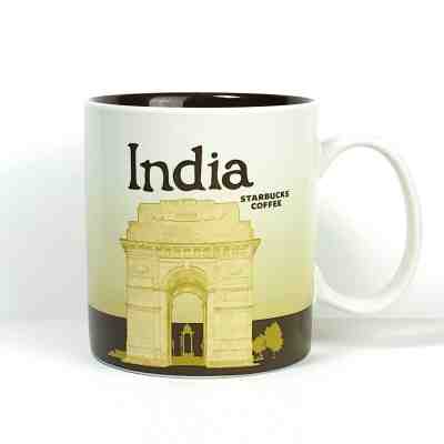 Starbucks India Global Icon Coffee Mug India Gate Cricket Player 16 ounce - Sold on eBay Jan, 16th 2020 for $16.10