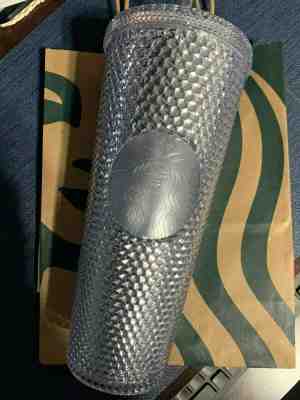 STARBUCKS Studded Tumbler Holiday 2019 Limited Edition Clear Silver - Sold on eBay Jan, 16th 2020 for $20.00
