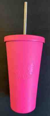  2014 Starbucks Hot Pink Matte Stainless Steel Grande16 oz Insulated Travel Mug - Sold on eBay Jan, 16th 2020 for $19.95