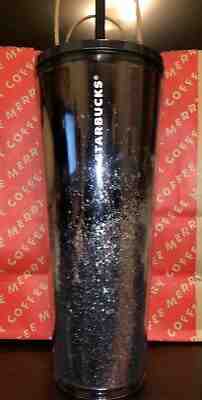 STARBUCKS CHRISTMAS BLACK CASCADING TUMBLER NEW! - Sold on eBay Jan, 16th 2020 for $20.97
