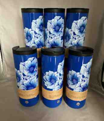 Starbucks  10xSiren  Blue Floral 18/8 Stainless Steel Tumbler 16 Oz 2019. NWT!