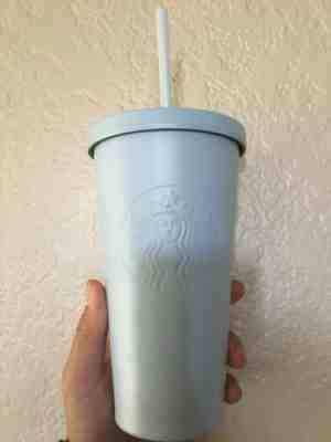 Starbucks Stainless Steel Cold Cup Matte BLUE Tumbler Straw 16 oz. NEW - Sold on eBay Jan, 16th 2020 for $45.00