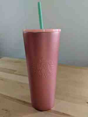 Rose Gold Starbucks 2020 Valentines Day Tumbler 24oz Stainless Steel Holiday - Sold on eBay Jan, 16th 2020 for $15.50