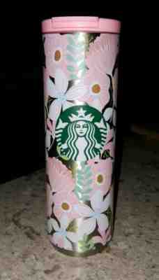NEW! Starbucks Stainless Steel Insulated Floral 16 oz PINK Tumbler Spring 2020 - Sold on eBay Jan, 16th 2020 for $23.97