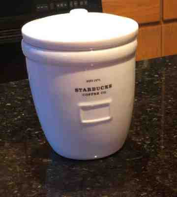 Starbucks 2002 Abbey Barista White Ceramic Coffee Cookie Jar Canister 64oz - Sold on eBay Jan, 16th 2020 for $24.99