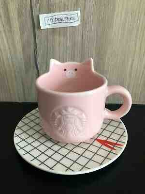 Starbucks Coffee 2019 PIG  Espresso Shot Mug Cup 3oz with Cute Plate Dish - Sold on eBay Jan, 16th 2020 for $44.00